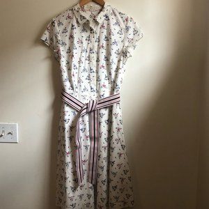 Boden Midi Patterned Cotton Shirt Dress Size 8